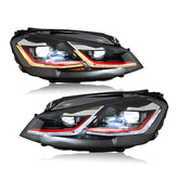 2013-2018 Volkswagen Golf 7 MK7 LED Headlights, Dynamic Sequential Turn Signal, Plug & Play (LED Version) - Kuerled